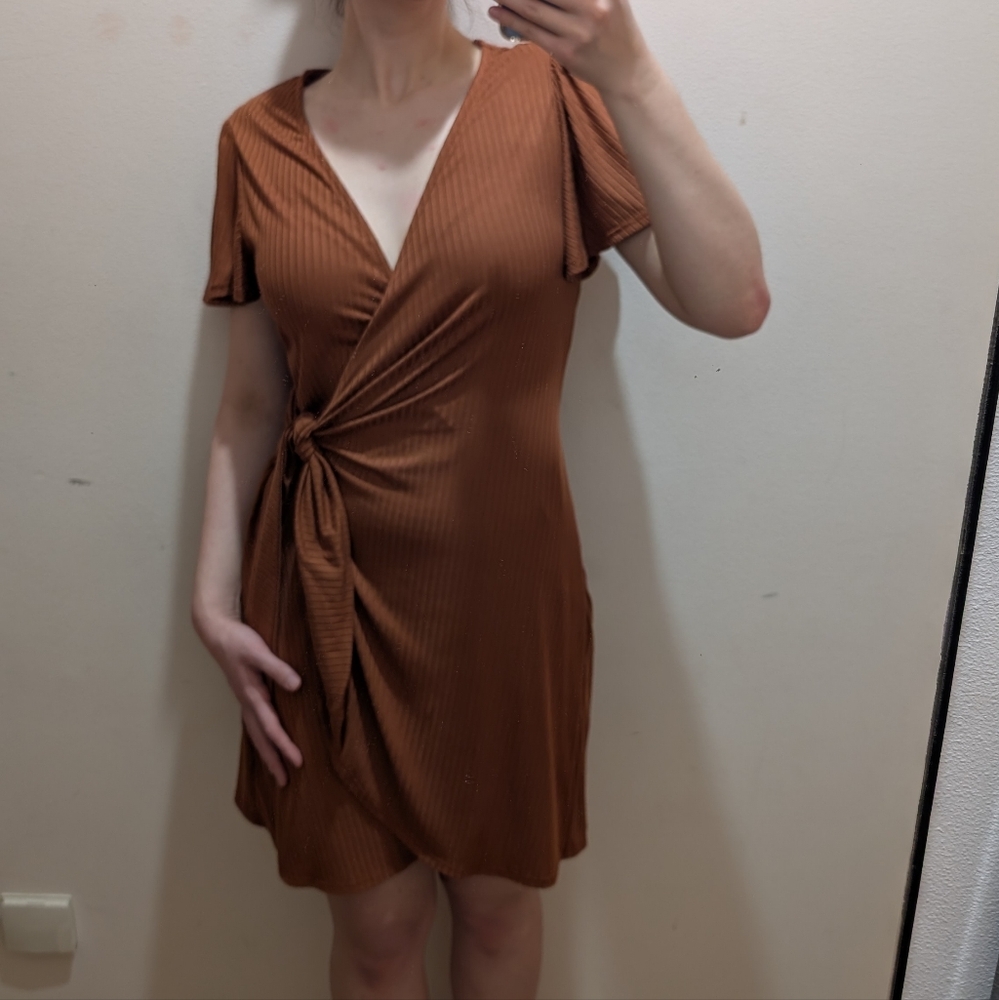 Socialite Wrap Dress, Rust (orange/ brown), US Medium